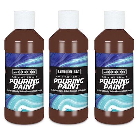 Sargent Art Acrylic Pouring Paint, 8 oz, Burnt Umber, 3PK 268468
